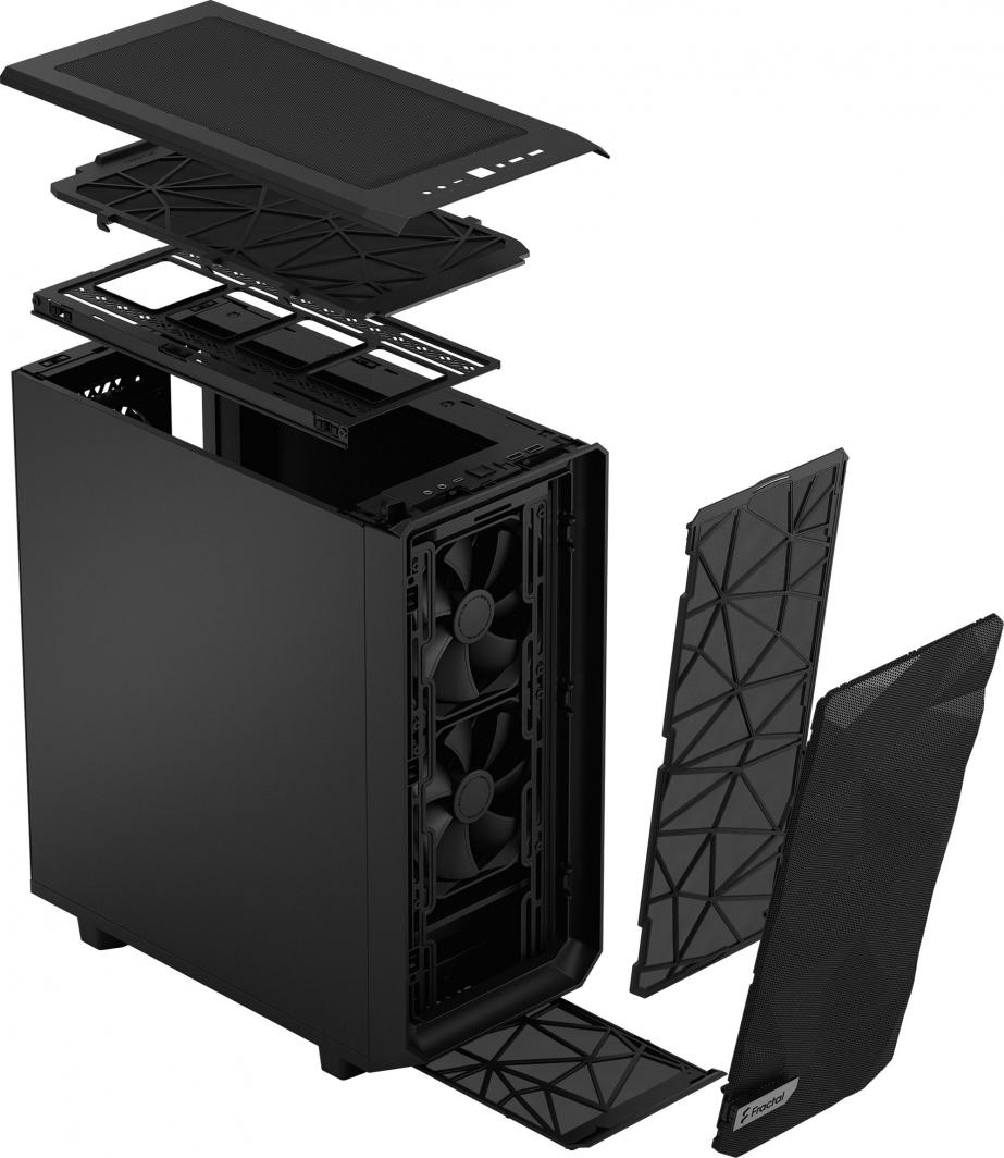 Kasë Fractal Design Meshify 2 Compact Solid, e zezë, Midi Tower
