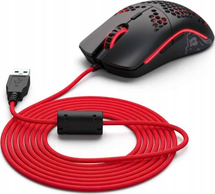 Kabllo maus Glorious Ascended Cable V2, 2m, USB, e kuqe