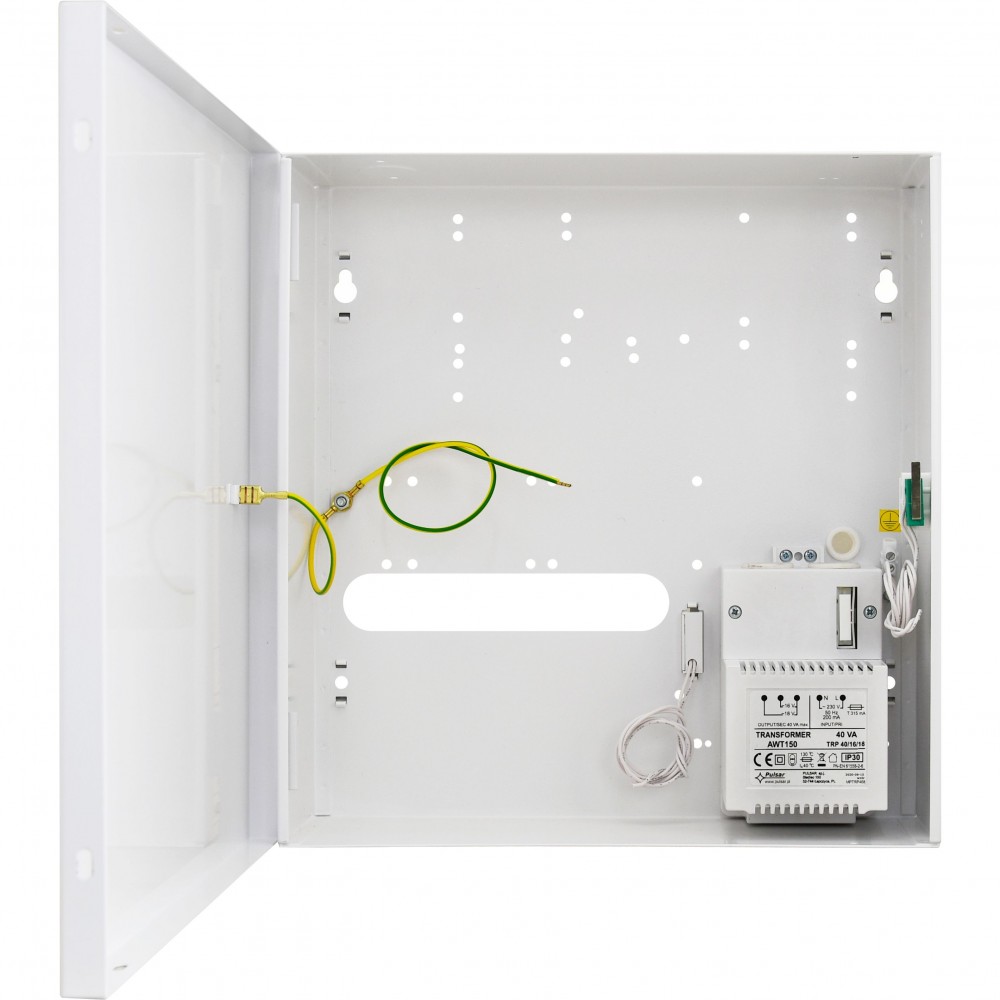Kuti furnizimi PULSAR Enclosure 7/TRP40/PAR AWO152, transformator 40VA, për bateri 7Ah, e bardhë