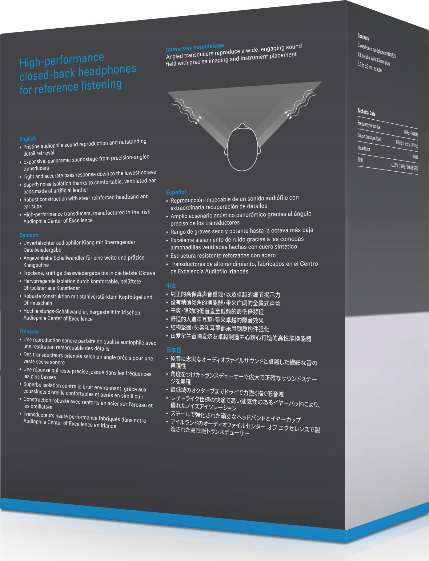 Kufje me kabllo Sennheiser HD 620S, rrethveshëse, me mikrofon, të zeza