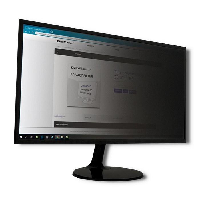 Filtër privatësie për monitor Qoltec 51056, 22", 16:10, transparent