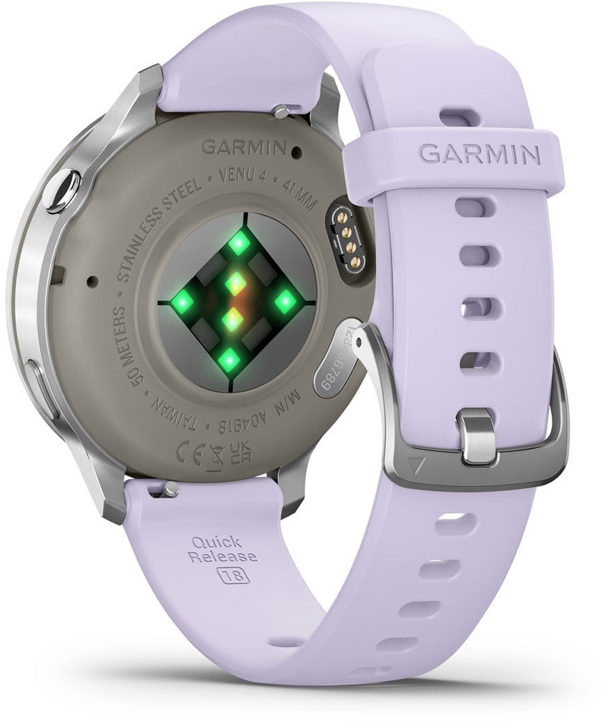 Ora inteligjente Garmin Venu 4, GPS, 12 ditë bateri, argjendtë