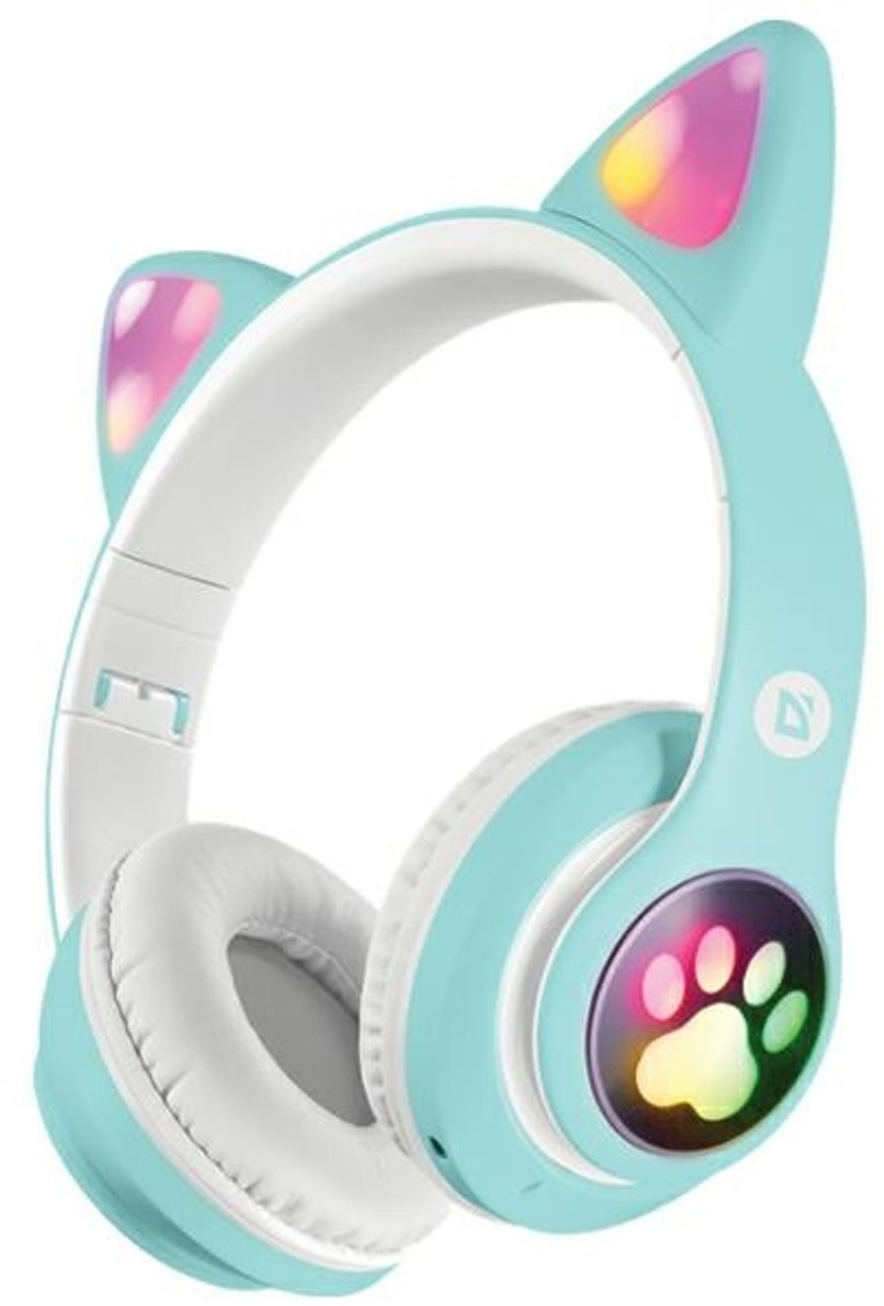 Kufje Bluetooth për fëmijë Kids Cat Ears, LED, mikrofon, blu e çelët