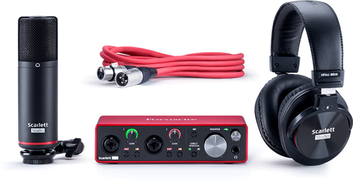 Микрофон + слушалки + кабел Focusrite Scarlett 2I2 Studio 3RD Generation