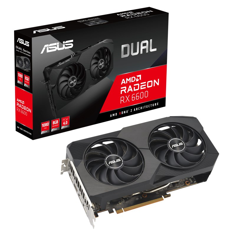 Kartë grafike ASUS Dual AMD Radeon RX 6600, 8 GB GDDR6