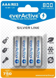 Bateri AAA EverActive Silver Line R03 800mAh, 4 copë