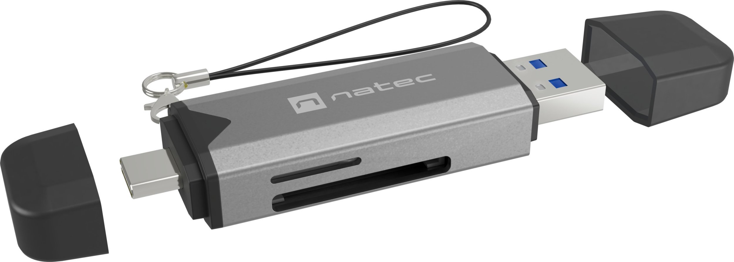 Lexues kartelash Natec Scarab 3, USB 3.1, USB A dhe USB C, gri