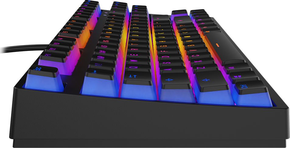 Tastierë mekanike Krux Atax PRO RGB Pudding, TKL, Outemu Black, e zezë