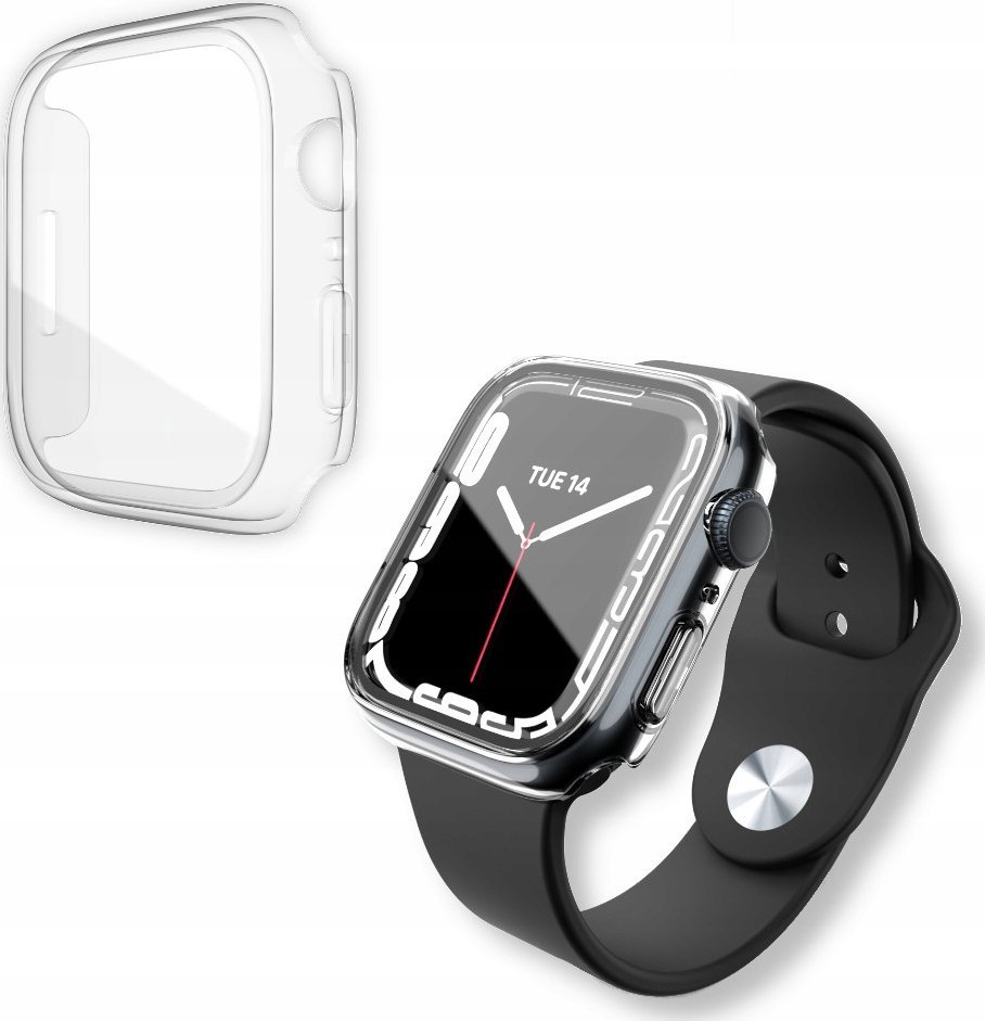 Këllëf mbrojtës NEXT ONE Protective Case Shield për Apple Watch 41mm, polikarbonat me xham të temperuar, transparent