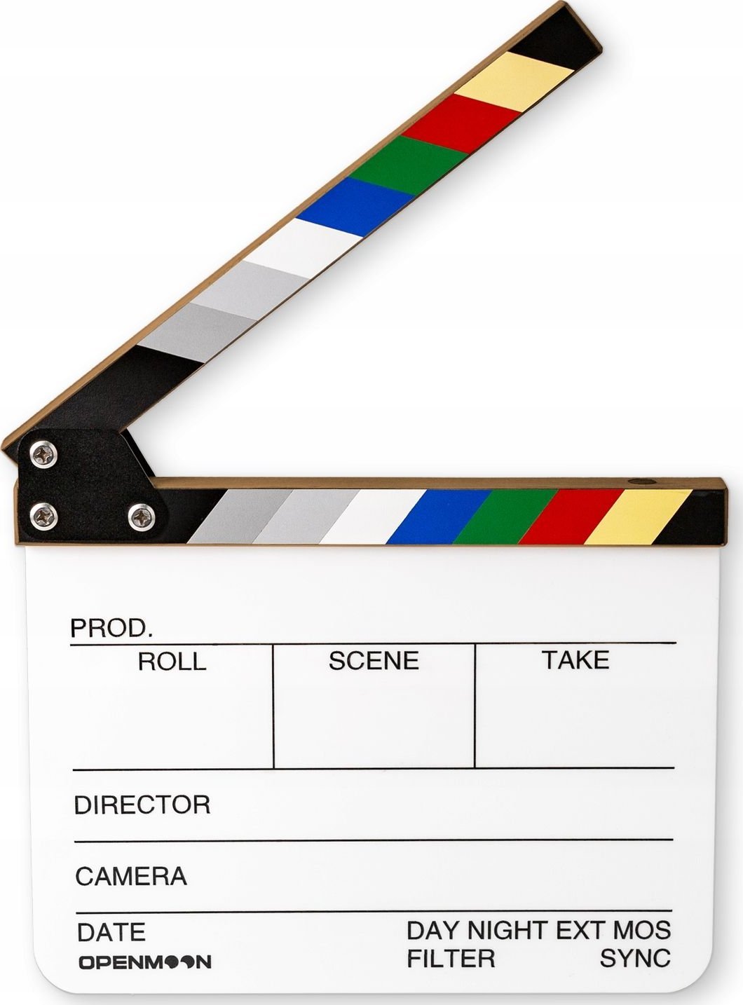 Klapa filmike profesionale Prof, 28x24cm, për marker pasqyre, e bardhë