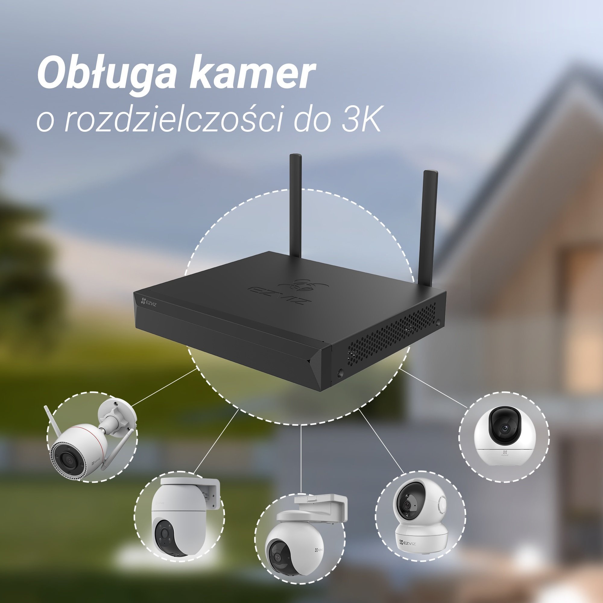 NVR wireless Ezviz X5S CS-X5S(4W), 4 kanale, 3K, 50Mbps, i bardhë