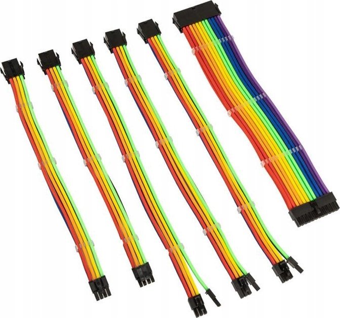 Set zgjatues kabllosh Kolink Core Adept, braided, për PSU, rainbow