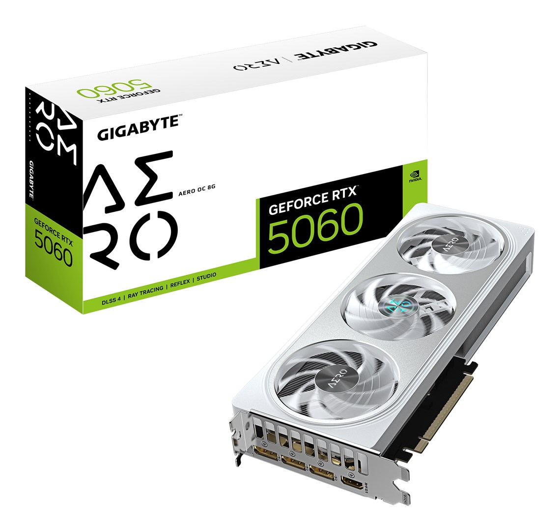 Kartelë grafike GIGABYTE GeForce RTX 5060 AERO OC 8G GDDR7