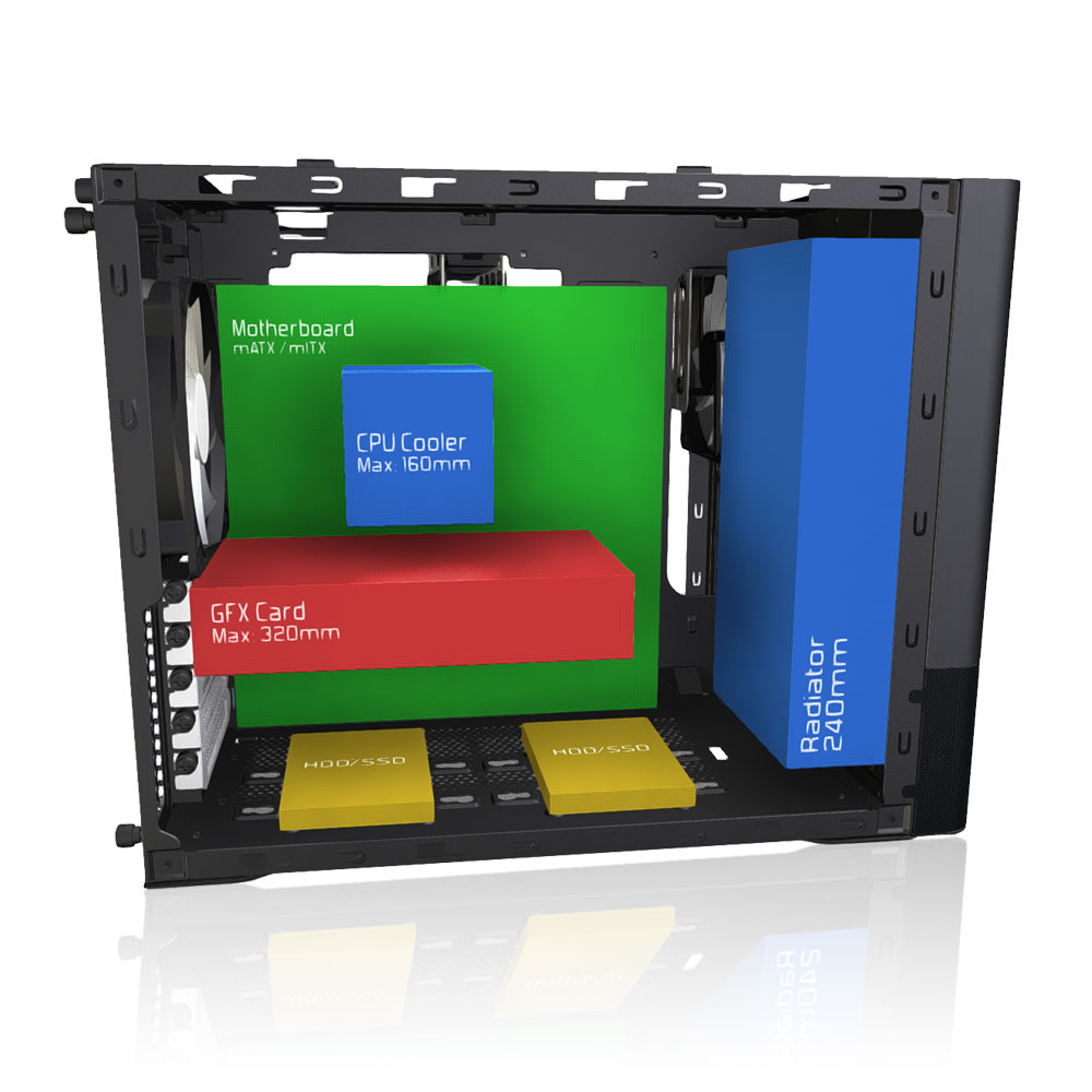 Kasë për PC Fractal Design Node 804/Mini ITX, e zezë