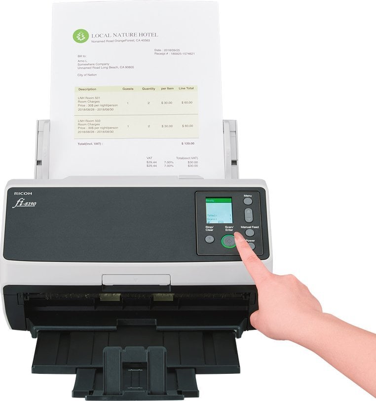 Skaner dokumentesh Fujitsu Ricoh Fi-8190, A4, 90 fpm, ADF 100 fletë