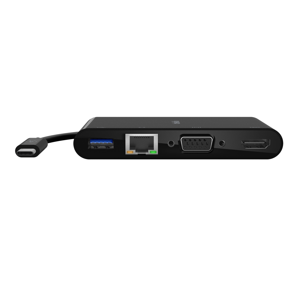 Përshtatës dhe karikues multimedial Belkin USB-C, i zi