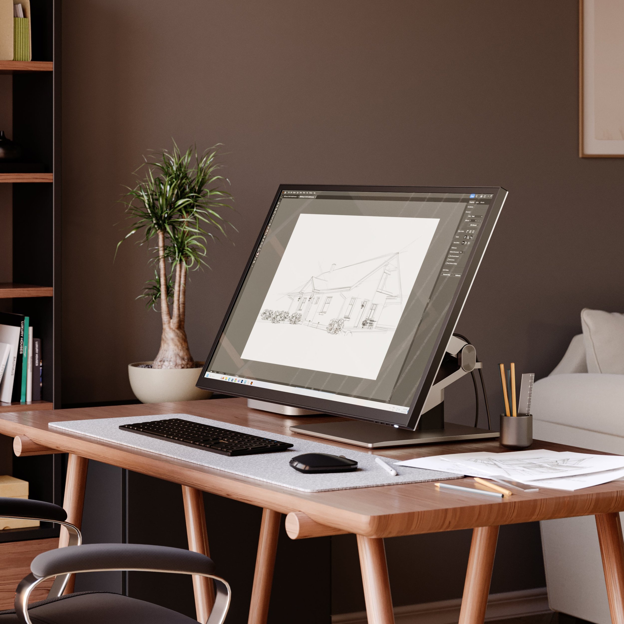 Monitor Alogic CLARITY Max Touch 32", 4K UHD, ekran me prekje, me kamerë 8MP, i zi