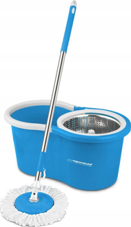 Mop rrotullues Esperanza Perfect Clean EHS006, kovë me shtrydhje, dorezë inoksi, gri