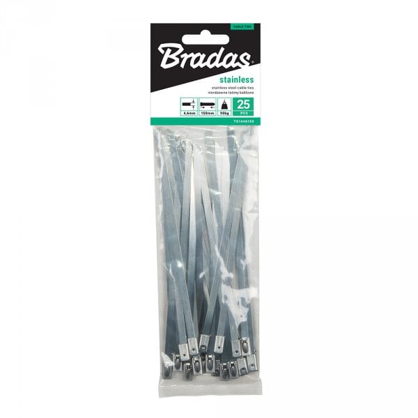 Lidhëse kabllosh çeliku Steel, 4.6x200mm, inox, 25 copë