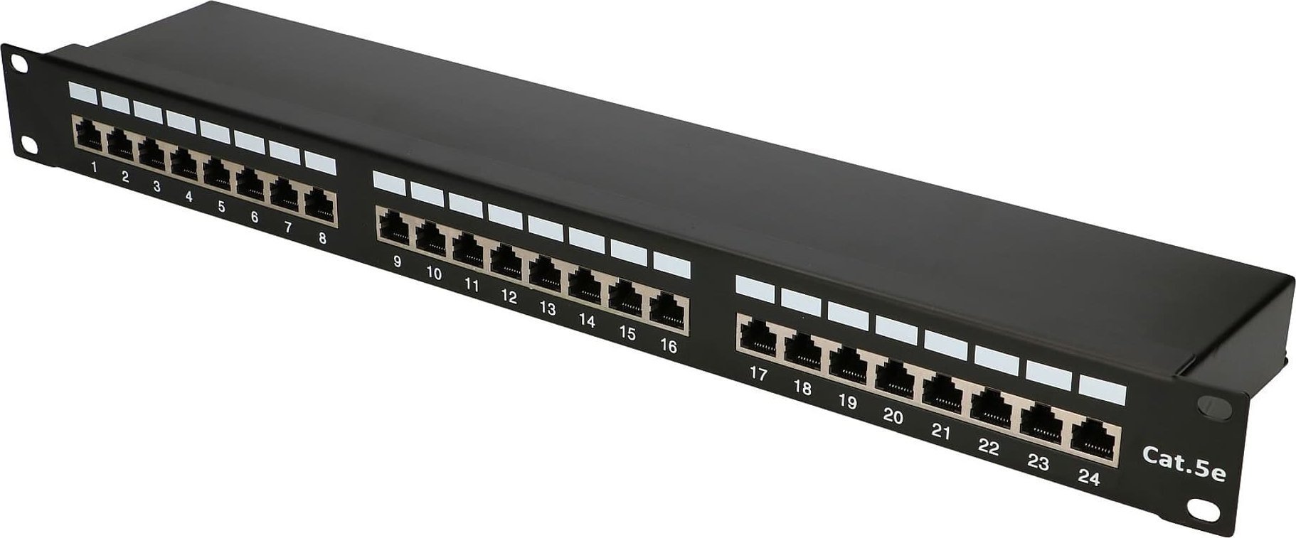 Patch panel Extralink CAT5E STP V2, 24 porta, 1U, i zi
