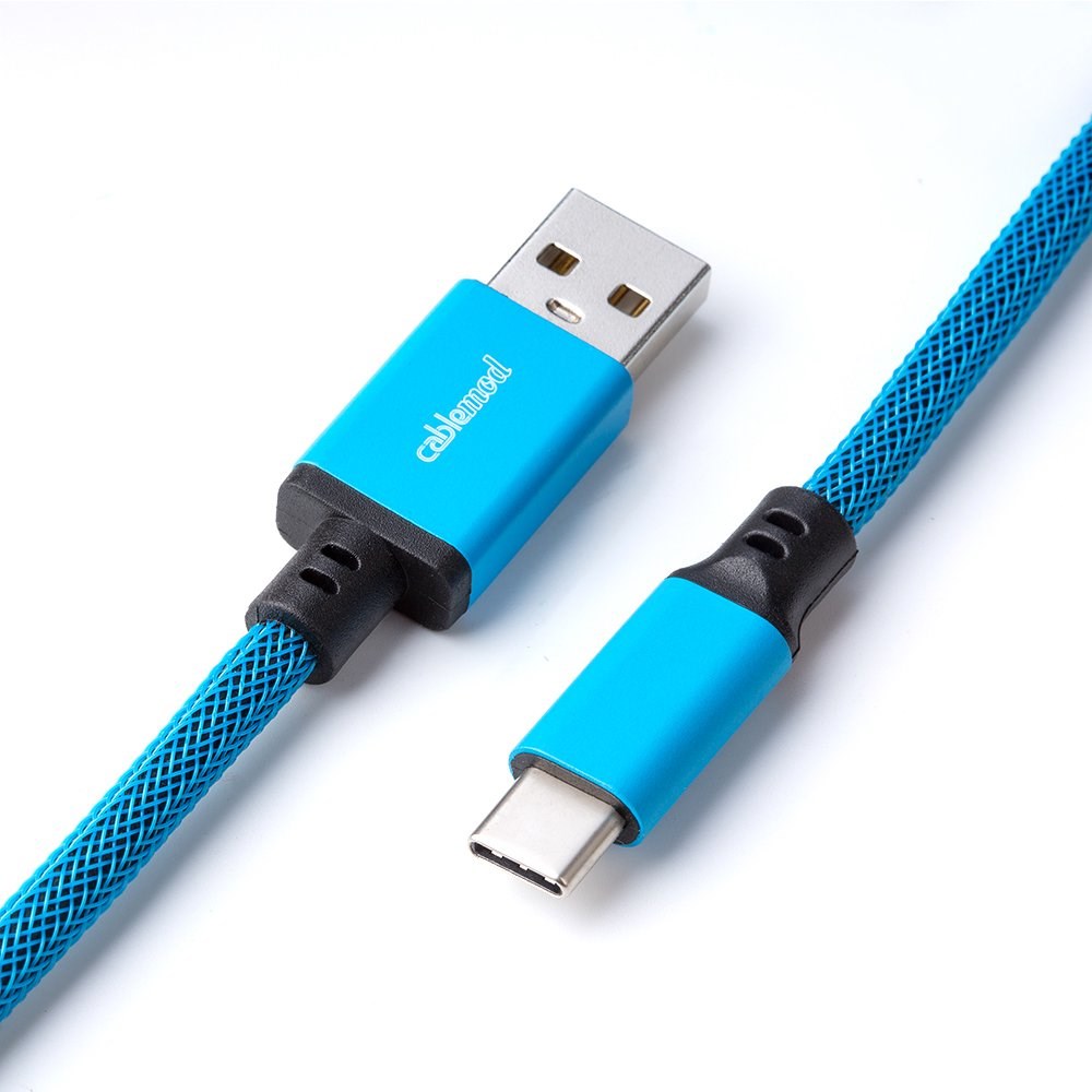 Kabllo CableMod Classic Coiled, USB-A në USB-C, 1.5m, e kaltër