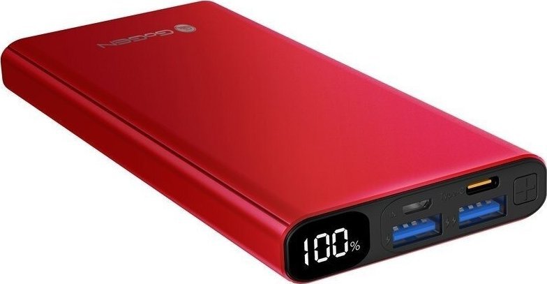 Powerbank GoGEN PB100008R, 10 000 mAh, 3 porta, e kuqe