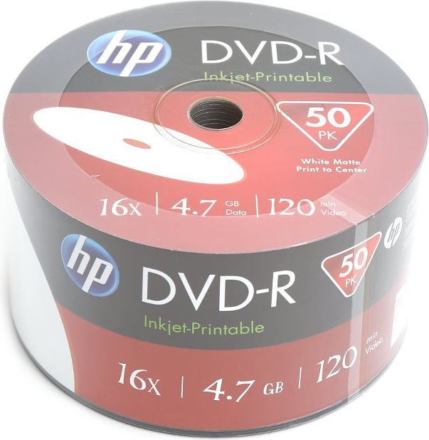 CD HP DVD-R 4.7 GB 16x WHITE FF, e bardhë, 50 copë