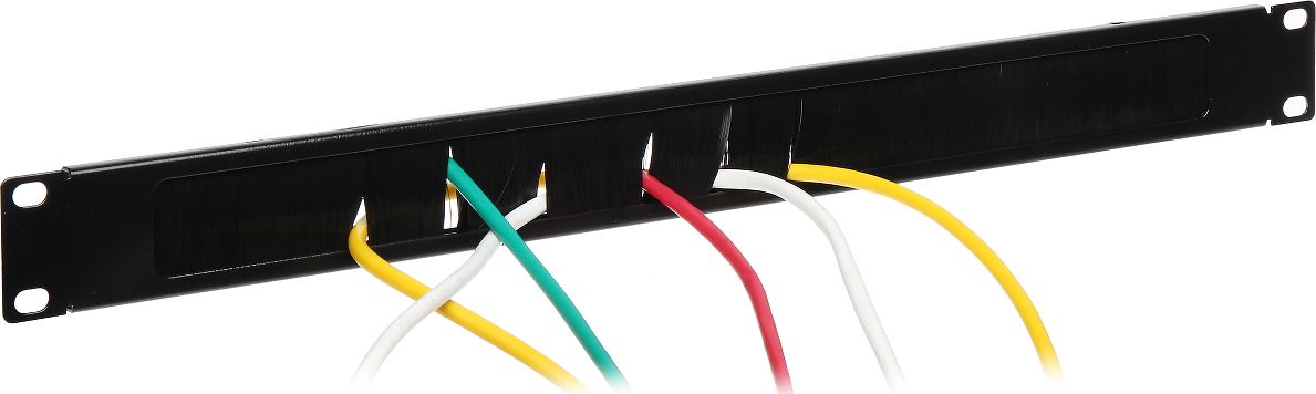 Панел за кабинети рек ДЕЛТА A19-PK, 19\", со четки за кабли, црн