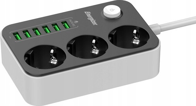 Shirit rryme Energizer EPB2500W01EU, 4x AC, 4x USB A, 2m, i bardhë