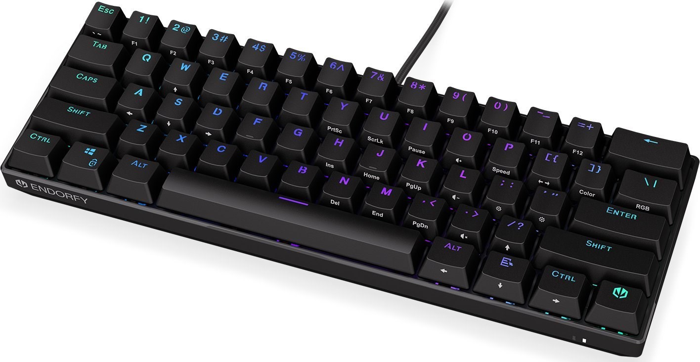 Tastierë mekanike Endorfy Thock Compact, USB, Kailh Red, RGB, e zezë