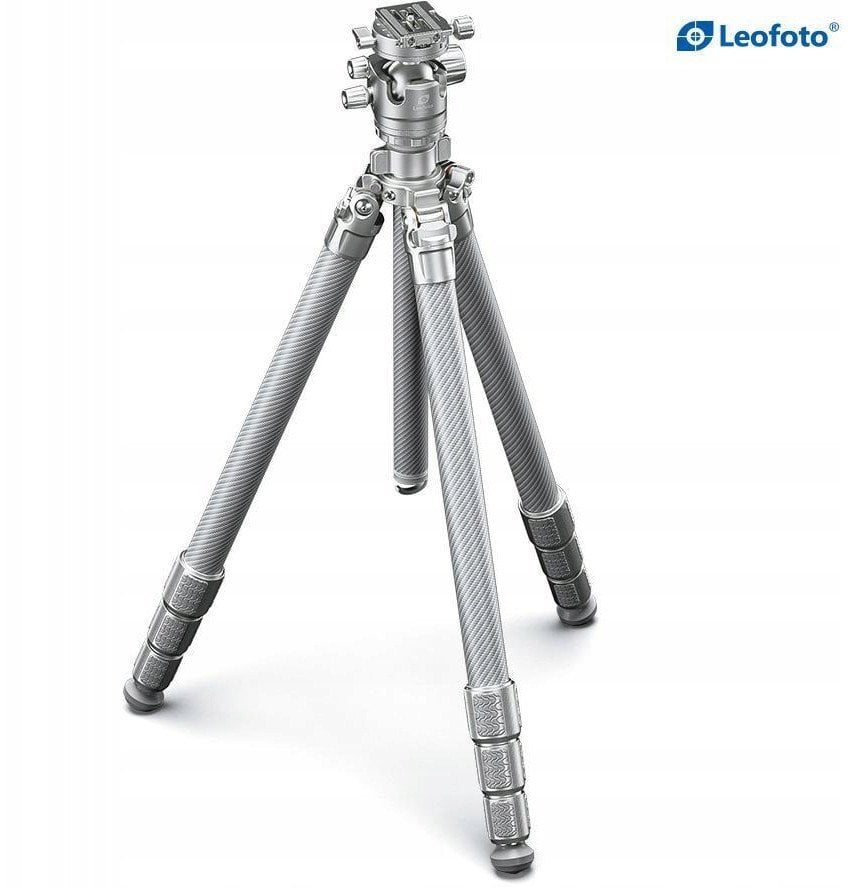 Tripod fotografik Leofoto Gabriel LG-324C LH-40R, fibra karboni, profesional, gri