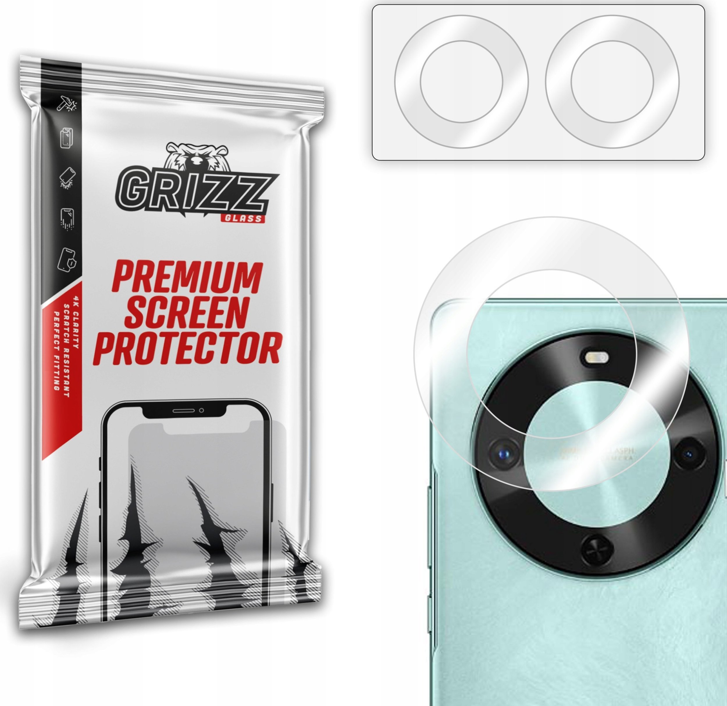 Xham mbrojtës kamerë 2 copë për Huawei Enjoy 70X, hibrid, transparent