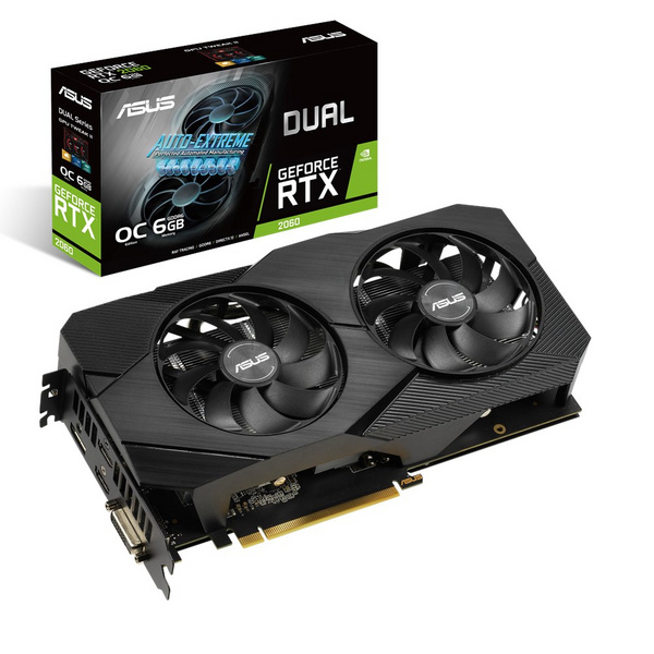 Kartelë grafike ASUS Dual -RTX2060-O6G-EVO GeForce RTX 2060, 6 GB GDDR6
