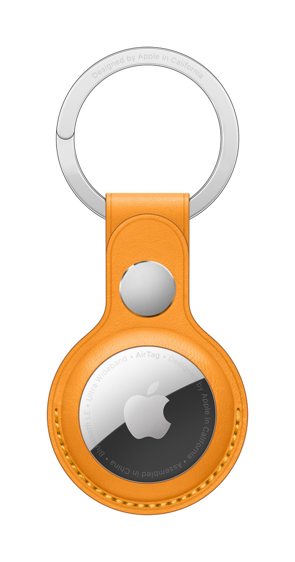 Apple AirTag Leather Key Ring, California Poppy (Seasonal Summer2021)