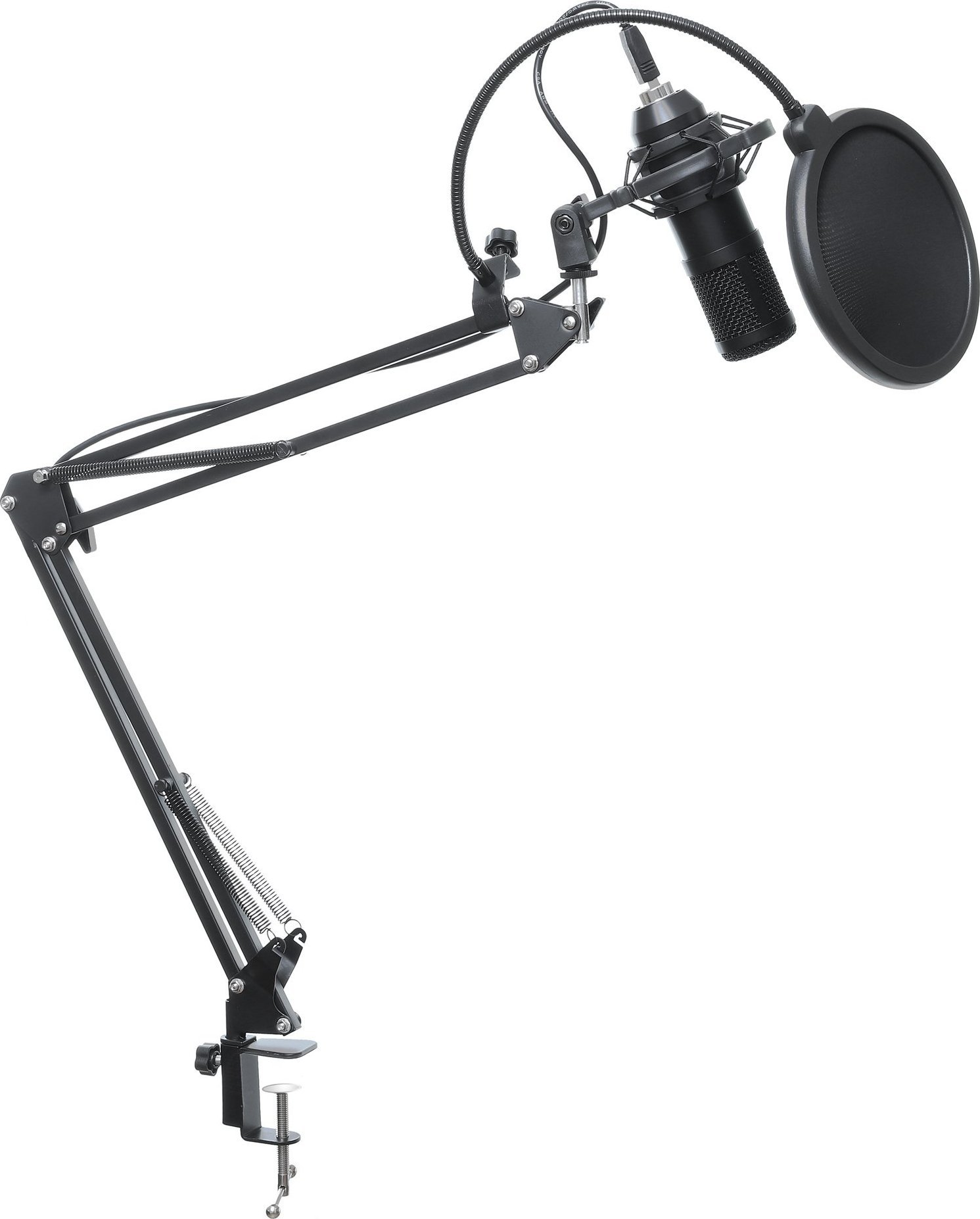 Mikrofon kondensator ART AC-03, USB, me boom dhe POP filter, i zi