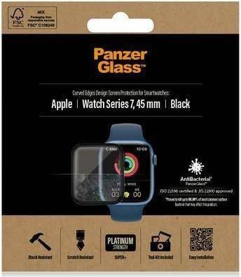 Mbrojtëse ekrani PanzerGlass për Apple Watch Series 9 8 7, 45mm, xham i kthjellët