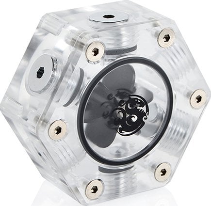 Indikator rrjedhjeje Bitspower Hexagon Flow Indicator, për ftohje uji PC, i zi transparent