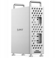Kuti bazë Orico MS10-5P-SV-EP për Mac Mini M4, slot SSD M.2 NVMe, USB-A dhe lexues kartash, argjendi