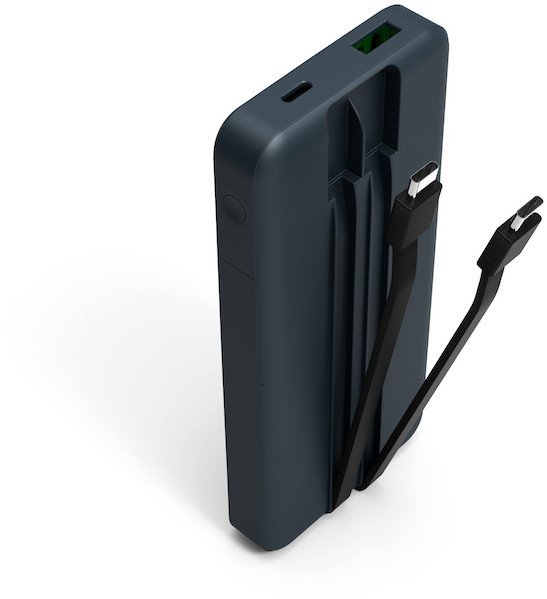 Powerbank Port Designs Powerbank 10000mAh, 20W, me kabllo të integruara, i zi