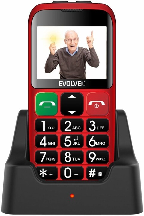 Celular Evolveo EasyPhone EB, i kuq