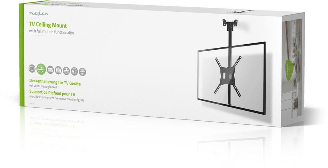 Mbajtës tavanor për TV dhe monitor, rrotullues, për 26"-42", i zi