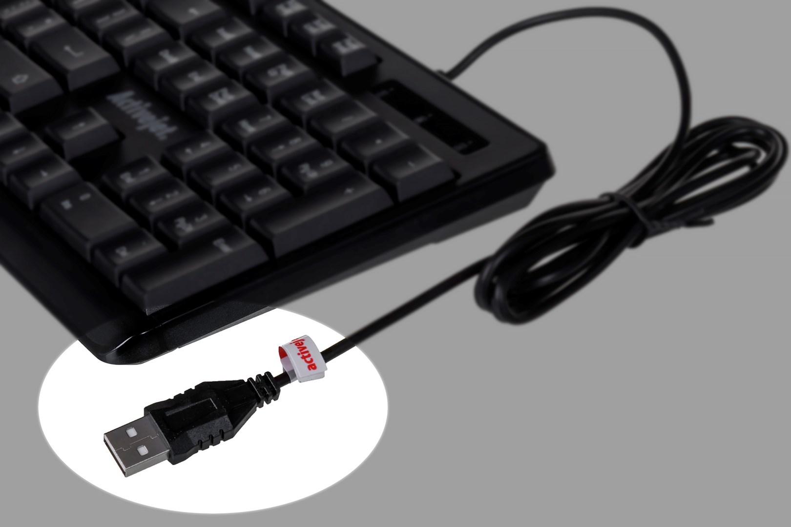 Tastierë Activejet K-3803S, USB, QWERTY, e zezë