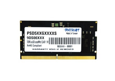 Memorie Patriot Signature Line DDR5, 32GB, 4800MHz, SODIMM, e zezë