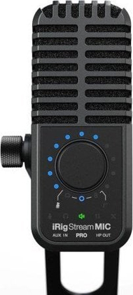 Mikrofon IK Multimedia iRig Stream Mic Pro, me ndërfaqe audio, për streaming dhe regjistrim, i zi