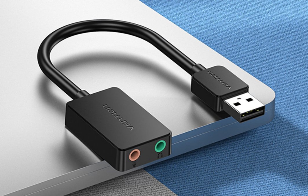 Kartë zëri Vention CDYB0, USB 2.0, hyrje mikrofon dhe dalje audio, e zezë