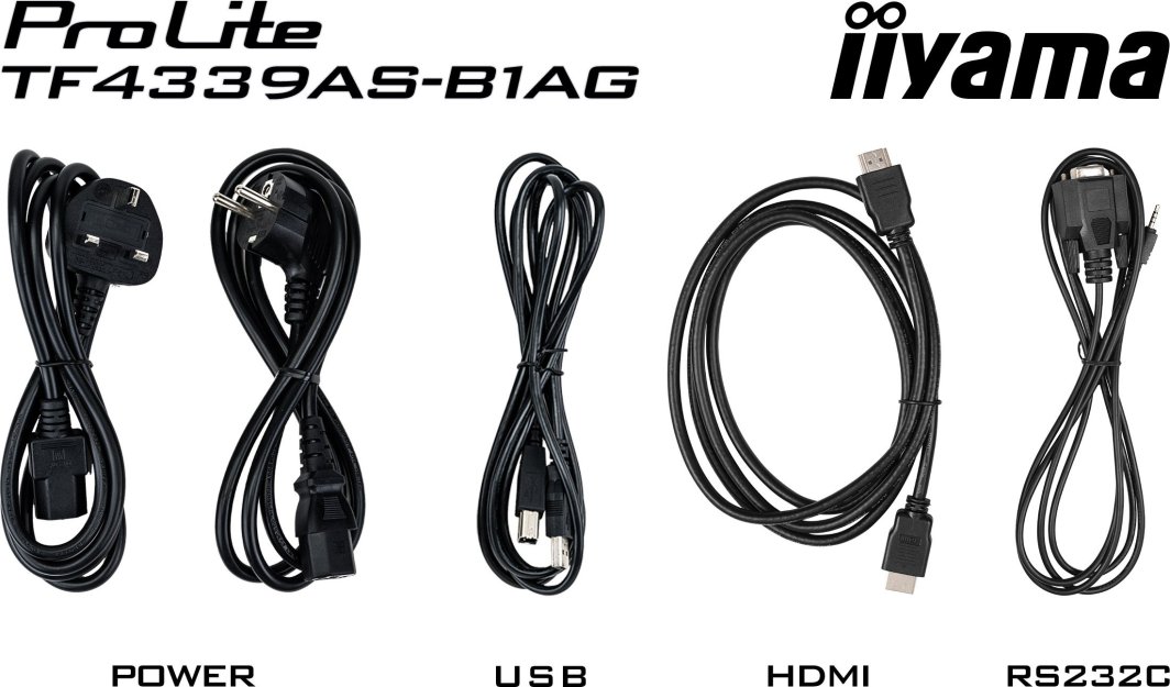 Monitor interaktiv Iiyama TF4339AS-B1AG, 43", 4K Ultra HD, me prekje, i zi