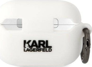 Kuti mbrojtëse Karl Lagerfeld KLAP2RUNIKH për AirPods Pro 2, silikon, e bardhë