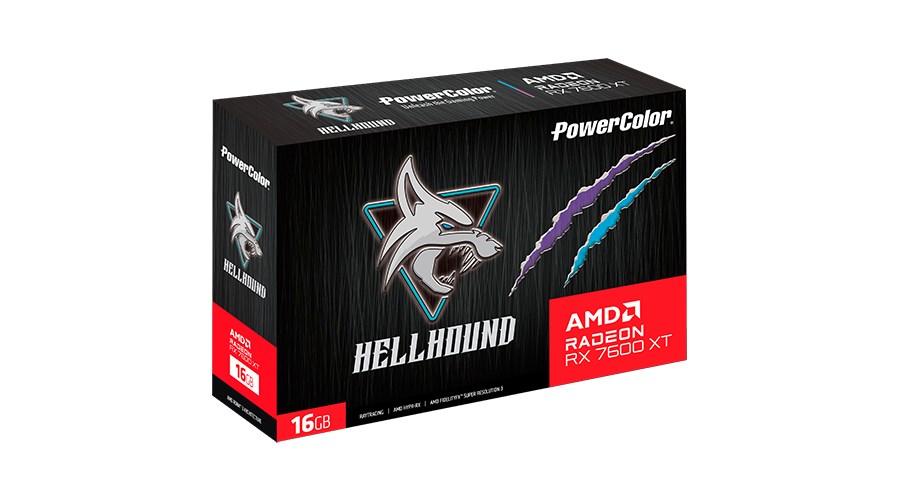 Kartë grafike PowerColor Hellhound AMD Radeon RX 7600 XT, 16 GB GDDR6