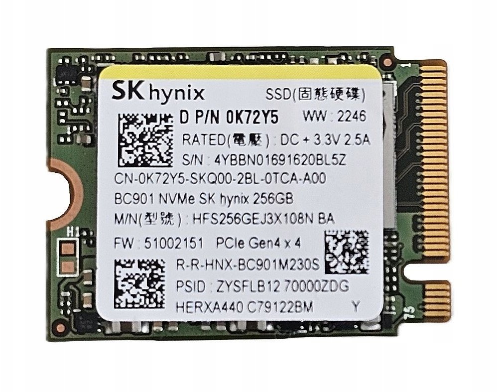 SSD SK hynix BC901 Pyrite, 256GB, M.2 2242 NVMe PCIe 4.0