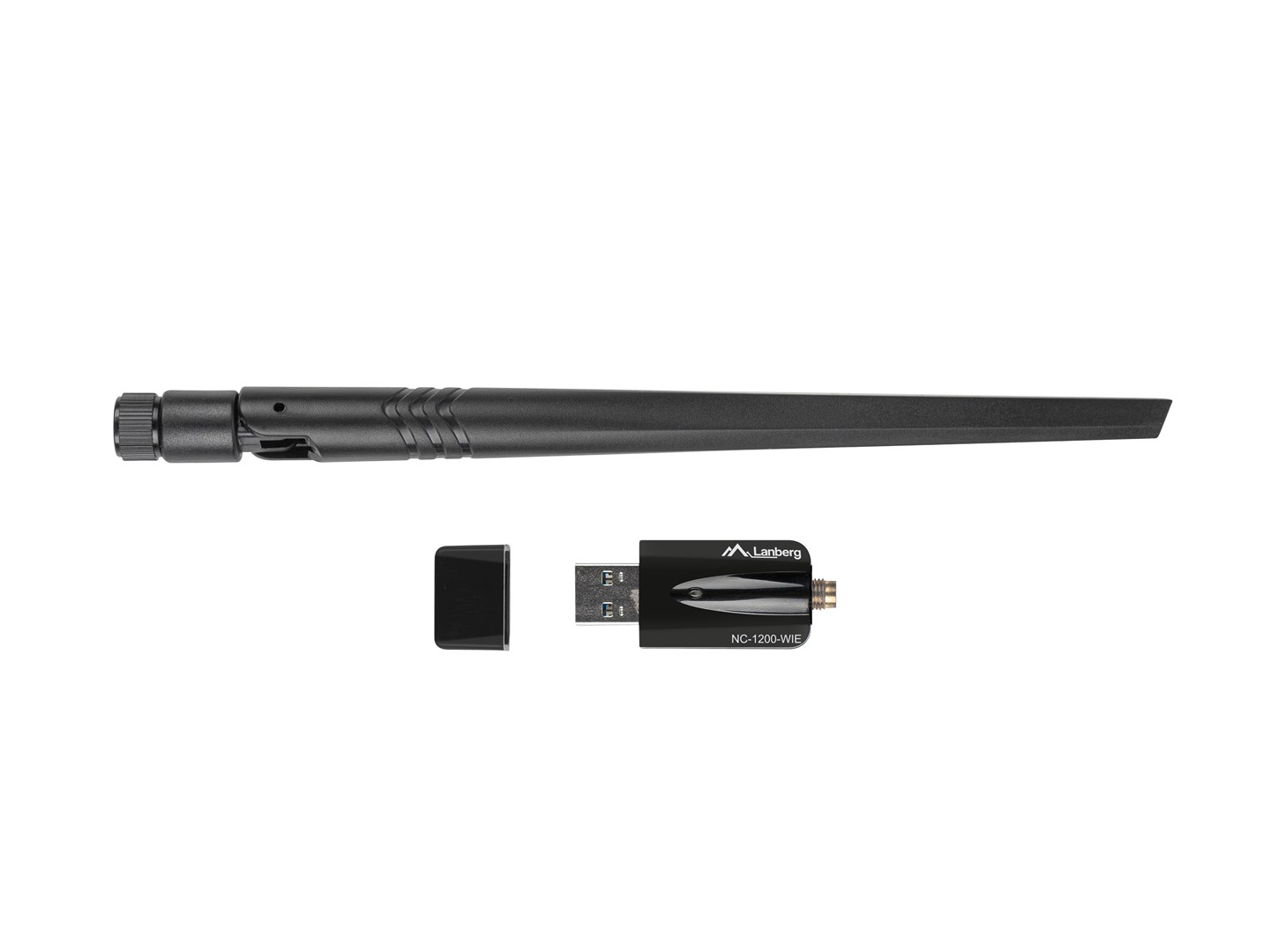 [OUTLET] Përshtatës rrjeti Lanberg NC-1200-WIE, USB 3.2, Wi-Fi, 1200Mbps, i zi